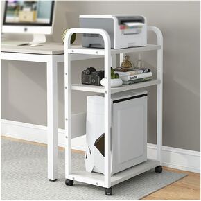 Stand Office Floor-to-Ceiling Printer Stand Home Heavy-Duty Host Tower Bracket Mobile Host Chassis Storage Rack with Wheels Computer Tower Stand (Color : Black) (Black) in Saudi Arabia