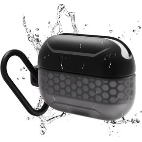 Waterproof Case for AirPods Pro and AirPods Pro 2 Wireless and USB-C Charging Compatible, One Piece Design, High Drop Protection Case with Carabiner (Orange+White) in Saudi Arabia