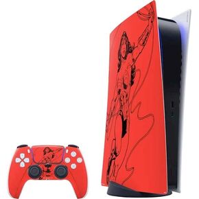 Skinit Decal Gaming Skin Compatible with PS5 Digital Edition Bundle - Officially Licensed DC Comics Wonder Woman Comic Blast Design in Kuwait