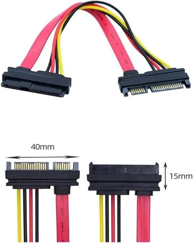 SFF-8482 S/AS 15cm 29 PIN إلى SATA 22PIN سلك محرك الأقراص الصلبة مع سلك طاقة 15 دبوس (30 سم) in Saudi Arabia
