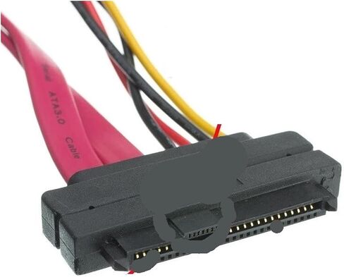 SFF-8482 S/AS 15cm 29 PIN إلى SATA 22PIN سلك محرك الأقراص الصلبة مع سلك طاقة 15 دبوس (30 سم) in Saudi Arabia