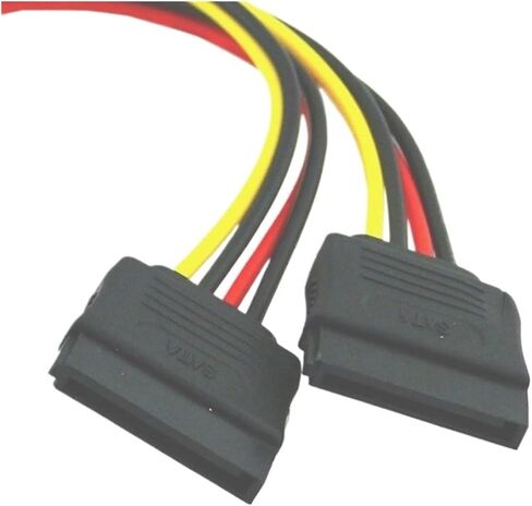 SATA II DISK POWER 15PIN SATA MALE TO 2 15PIN POWER HDD SPLITTER H &*IGH QU> ality y 1 to 2 extension cable 20cm (1pcs) in Kuwait