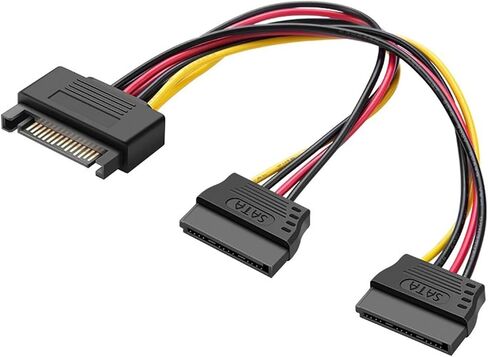 1pc cord cord computer مقبس اللوحة الأم من 6p إلى 8p من الذكور/الإناث 1/2 SATA إمدادات الطاقة y الكابلات sata sata (أسود) in Saudi Arabia