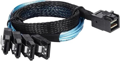 S/AS HD 12G SFF8643 إلى 4 SATA CORD INTERNAL SFF 8643 Motherboard Controller to 4 SATA STAR DRIVE CORD (0.5M) in Saudi Arabia