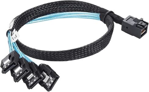 S/AS HD 12G SFF8643 إلى 4 SATA CORD INTERNAL SFF 8643 Motherboard Controller to 4 SATA STAR DRIVE CORD (0.5M) in Saudi Arabia