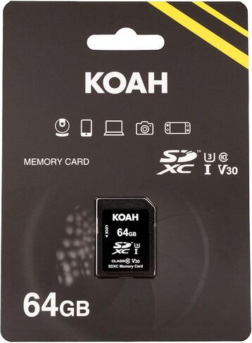Koah Ultimate 64GB SDHC Memory Card Class10 U3 V30 UHS-I High-Speed Flash Storage in Kuwait
