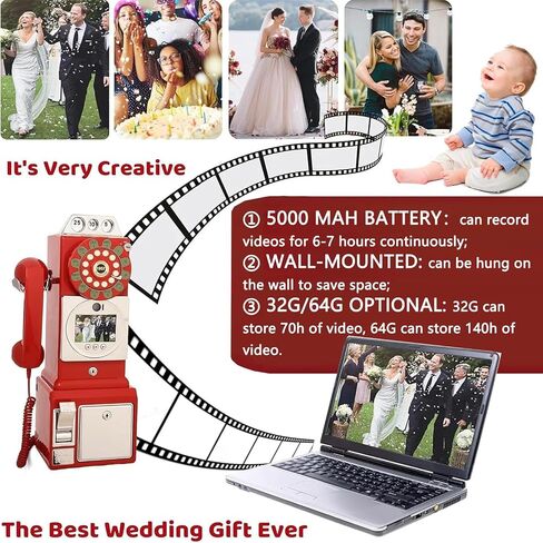 Customized Retro 1960's Audio Video Guestbook - 32GB SD Card, Vintage Style Video & Audio Memories, Perfect for Weddings & Events, Unique Guest Sign-in Experience in Saudi Arabia