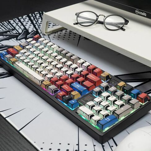 Comic-Themed Mechanical Keyboard with Side-Translucent RGB & PBT Keycaps - Durable Design in Saudi Arabia