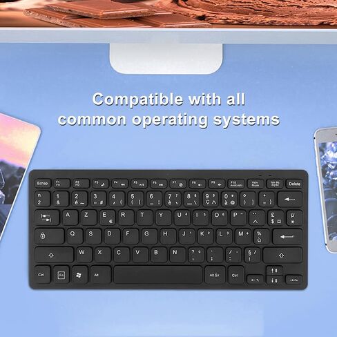 لوحة مفاتيح لغة VBESTLIFE ثنائية اللغة ، 78 لوحة مفاتيح LANGY ULTRA SLIT ، لوحة مفاتيح كمبيوتر سلكية USB 2.0 ، هادئة ومضغوطة (تخطيط الأذرتي الفرنسي) in Saudi Arabia