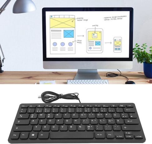 لوحة مفاتيح لغة VBESTLIFE ثنائية اللغة ، 78 لوحة مفاتيح LANGY ULTRA SLIT ، لوحة مفاتيح كمبيوتر سلكية USB 2.0 ، هادئة ومضغوطة (تخطيط الأذرتي الفرنسي) in Saudi Arabia