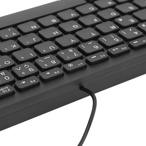 لوحة مفاتيح لغة VBESTLIFE ثنائية اللغة ، 78 لوحة مفاتيح LANGY ULTRA SLIT ، لوحة مفاتيح كمبيوتر سلكية USB 2.0 ، هادئة ومضغوطة (تخطيط الأذرتي الفرنسي) in Saudi Arabia