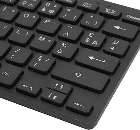 لوحة مفاتيح لغة VBESTLIFE ثنائية اللغة ، 78 لوحة مفاتيح LANGY ULTRA SLIT ، لوحة مفاتيح كمبيوتر سلكية USB 2.0 ، هادئة ومضغوطة (تخطيط الأذرتي الفرنسي) in Saudi Arabia