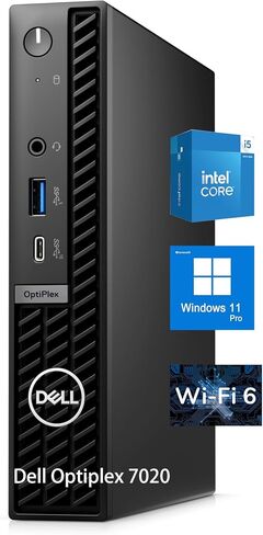 Dell Optiplex 7020 Micro Form Form Factor Computer ، Intel Hexa-Core I5-12500T ، 6 نوى ، حتى 4.40 جيجا هرتز ، 64 جيجا بايت DDR5 RAM ، 4TB PCIE SSD ، RJ-45 Ethernet ، HDMI ، DP ، WIFI 6E ، Windows 11 Pro in Kuwait