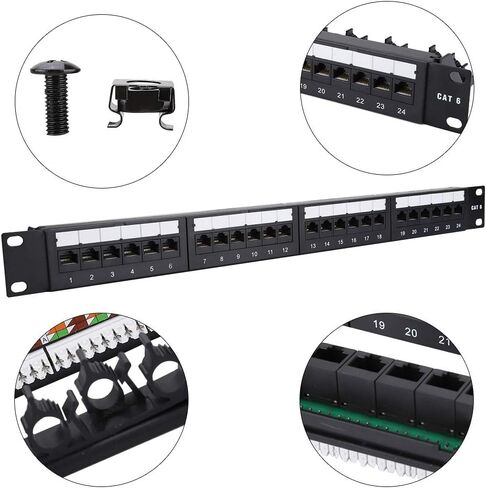 Keenso 24 Port Patch Panel,High Speed CAT6 Network Cable Rack in Saudi Arabia