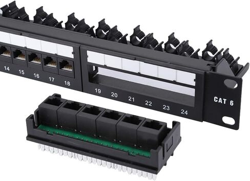 Keenso 24 Port Patch Panel,High Speed CAT6 Network Cable Rack in Saudi Arabia