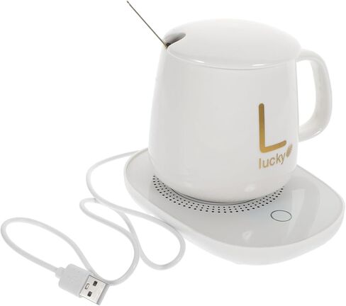 USB Coffee Cup Warmer for Home Ceramic Heating Plate Thermostatic Mug for Milk for Babies and Boys and Girls Electric Beverage Warmer 1 Set in Kuwait