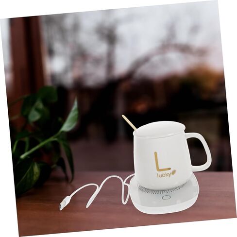 USB Coffee Cup Warmer for Home Ceramic Heating Plate Thermostatic Mug for Milk for Babies and Boys and Girls Electric Beverage Warmer 1 Set in Kuwait