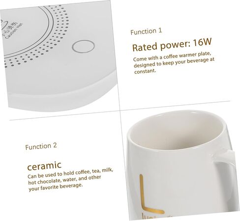 USB Coffee Cup Warmer for Home Ceramic Heating Plate Thermostatic Mug for Milk for Babies and Boys and Girls Electric Beverage Warmer 1 Set in Kuwait
