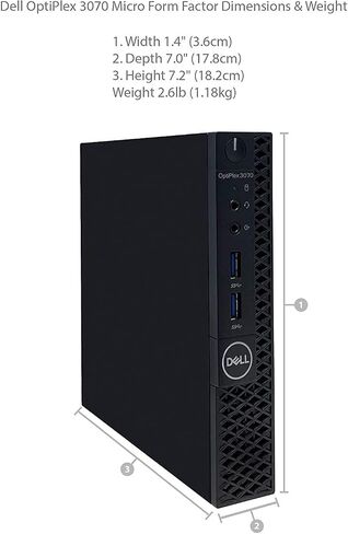 Dell Windows 11 Professional Micro PC (MFF) Optiplex 3070 (أحدث طراز) Core I3-9100T (3.10 جيجا هرتز رباعي) 8GB DDR4 RAM 256GB PCIE M.2 SSD (متجدد) in Kuwait