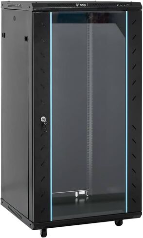 Generic 22U Network Cabinet 19 "IP20 Black 23.6" x23.6 "x47.2" 62.61kg in Saudi Arabia