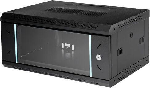 Wall Mount Server Cabinet, Network Server Data Cabinet Rack with Glass Locking Door, 4U Server Organizer for IT Equipment, A/V Devices, 23.62 * 17.72 * 9.45in in Kuwait