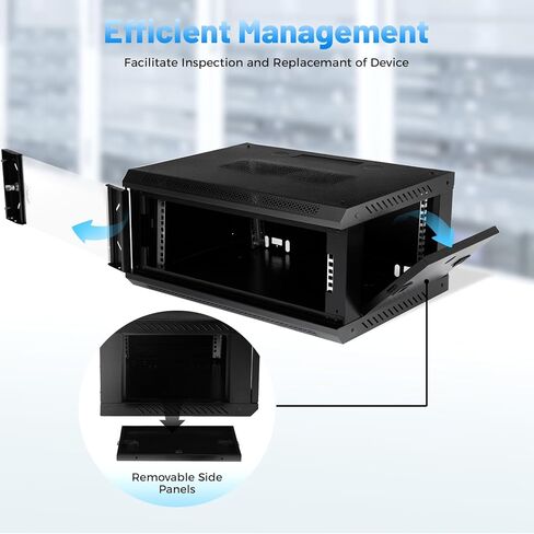 Wall Mount Server Cabinet, Network Server Data Cabinet Rack with Glass Locking Door, 4U Server Organizer for IT Equipment, A/V Devices, 23.62 * 17.72 * 9.45in in Kuwait