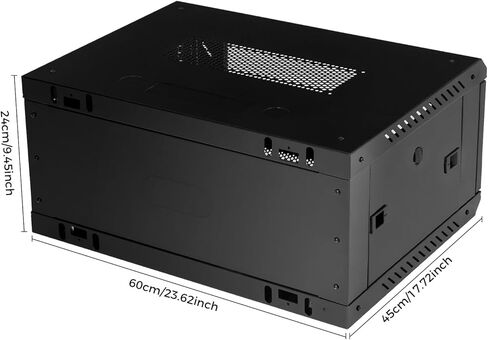 Wall Mount Server Cabinet, Network Server Data Cabinet Rack with Glass Locking Door, 4U Server Organizer for IT Equipment, A/V Devices, 23.62 * 17.72 * 9.45in in Kuwait