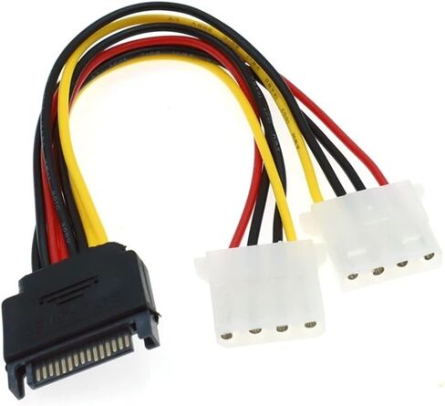 Power Extension Cord SATA 15pin Male to IDE Big 4pin Female Cord Adapter for HDD Hard Drive 0.2m in Saudi Arabia