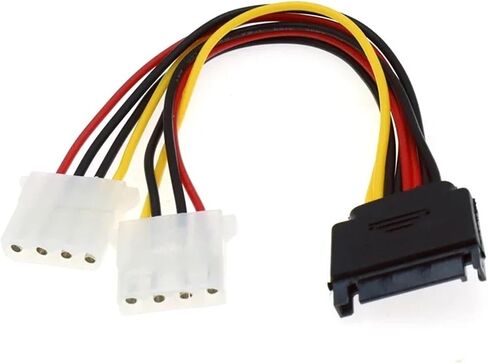 Power Extension Cord SATA 15pin Male to IDE Big 4pin Female Cord Adapter for HDD Hard Drive 0.2m in Saudi Arabia