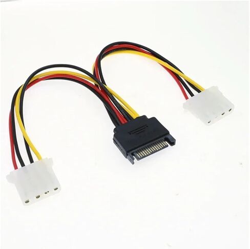 Power Extension Cord SATA 15pin Male to IDE Big 4pin Female Cord Adapter for HDD Hard Drive 0.2m in Saudi Arabia