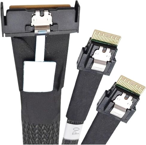 PCIE5.0 High-Speed S/AS MCIO 8i Slimline to 2 Ports SFF-8654 4i Cord Adapter Cord 50cm Connection Cord Server Adapter in Kuwait