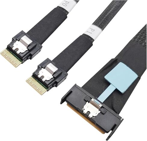 PCIE5.0 High-Speed S/AS MCIO 8i Slimline to 2 Ports SFF-8654 4i Cord Adapter Cord 50cm Connection Cord Server Adapter in Kuwait