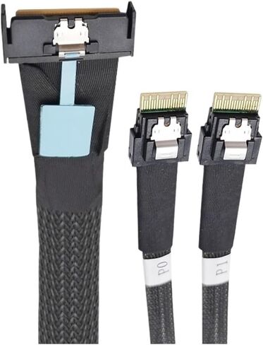 PCIE5.0 عالية السرعة S/AS MCIO 8I Slimline إلى 2 منافذ SFF-8654 4I سلك سلك سلك 50 سم خادم سلك in Kuwait