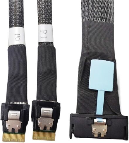 PCIE5.0 High-Speed S/AS MCIO 8i Slimline to 2 Ports SFF-8654 4i Cord Adapter Cord 50cm Connection Cord Server Adapter in Kuwait