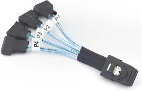 S/AS SFF-8087 إلى 4X SATA MALE 3.0 SSD نقل البيانات عالي السرعة سلك 1 إلى 4 30 سم in Saudi Arabia