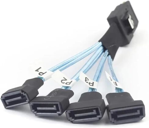 S/AS SFF-8087 إلى 4X SATA MALE 3.0 SSD نقل البيانات عالي السرعة سلك 1 إلى 4 30 سم in Saudi Arabia