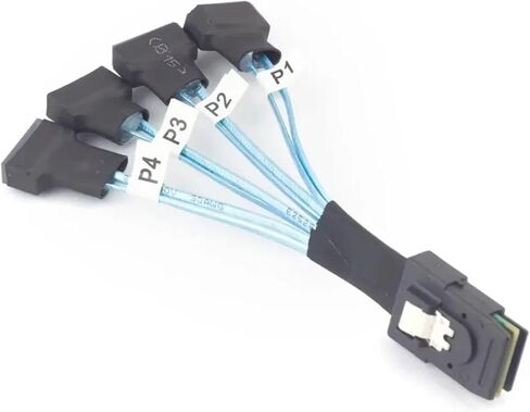 S/AS SFF-8087 إلى 4X SATA MALE 3.0 SSD نقل البيانات عالي السرعة سلك 1 إلى 4 30 سم in Saudi Arabia