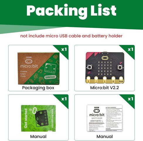 KEYESTUDIO Single BBC Micro:bit V2.2 Board for Microbit v2 Makecode and Python Programming (not Include Micro USB Cable and Battery Holder) in Saudi Arabia