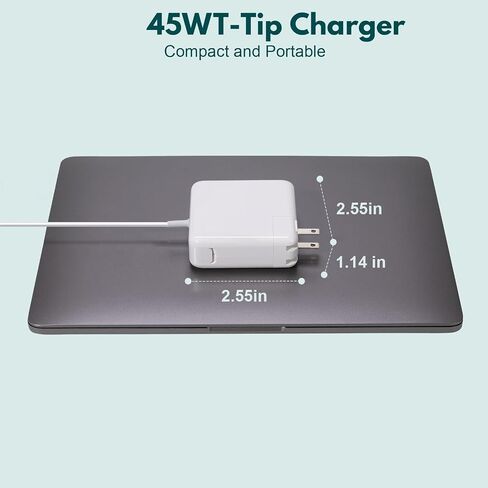 45W شاحن الكمبيوتر المحمول لـ 45W MAG2 T-TIP LAPTOP ADAPTER متوافق مع الهواء المحمول 11 بوصة و 13 بوصة من 2012 إلى 2017.A1365 .A1369. A1370. A1304.A1237.A1244 .A1374. A1377. A1204 in Kuwait