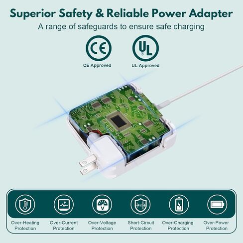 45W شاحن الكمبيوتر المحمول لـ 45W MAG2 T-TIP LAPTOP ADAPTER متوافق مع الهواء المحمول 11 بوصة و 13 بوصة من 2012 إلى 2017.A1365 .A1369. A1370. A1304.A1237.A1244 .A1374. A1377. A1204 in Kuwait