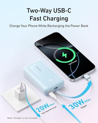 Anker Portable Charger, 10,000mAh 30W Power Bank, USB-C in and Out Fast Charging Battery Pack in Kuwait