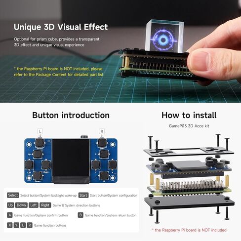 Waveshare 1.3inch LCD Game Console ، متوافقة مع Raspberry PI ، دقة 240x240 ، رقاقة سائق ST7789 المتكاملة ، SPI Communication ، لوحة فقط in Saudi Arabia