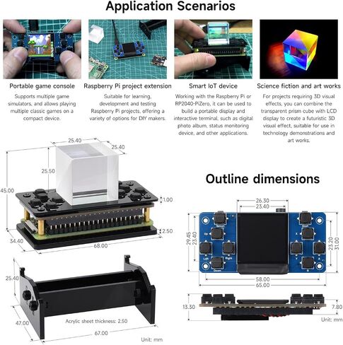 Waveshare 1.3inch LCD Game Console ، متوافقة مع Raspberry PI ، دقة 240x240 ، رقاقة سائق ST7789 المتكاملة ، SPI Communication ، لوحة فقط in Saudi Arabia