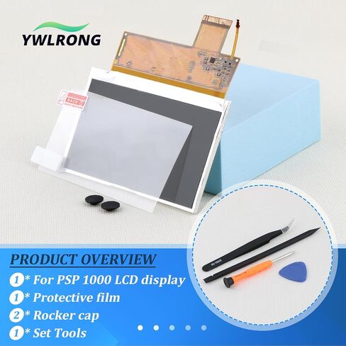 for PSP 1000 Screen Replacement for Sony PSP 1000 LCD Display Touch Screen Digitizer Assembly Replacement with Tools(Black in Saudi Arabia