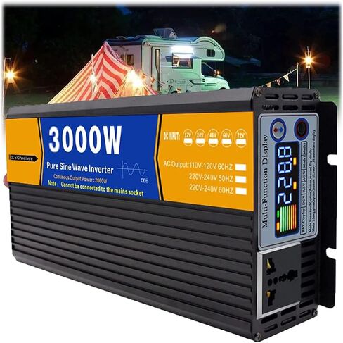 3000W DC 12V/24V/48V/60V/72V النقي الجيبي العاكس الشاحن تقسيم مرحلة الإدخال DC الإدخال 120V/240V محول الطاقة الشمسية منخفضة التردد ، 72 فولت إلى 110 فولت in Kuwait