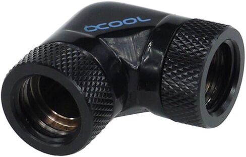 Alphacool 17039 HF L-Connector 90° - G1/4 revolvable - 2X Inner Thread - Deep Black Water Cooling Fittings in Saudi Arabia