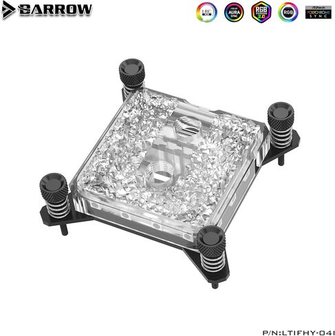 BARROW LTIFHY-04I CPU BLOCK FOR INTEL I3 I5 I7 I9 LGA 1700 1200 1156 1155 1151 1150 COPPER WATERBOCK مع LRC 2.0 5V 3PIN ARGB LED and ADAPTER in Kuwait