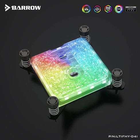 BARROW LTIFHY-04I CPU BLOCK FOR INTEL I3 I5 I7 I9 LGA 1700 1200 1156 1155 1151 1150 COPPER WATERBOCK مع LRC 2.0 5V 3PIN ARGB LED and ADAPTER in Kuwait