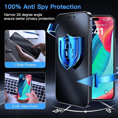 uyiton for iPhone 14 Pro Max Matte Privacy Screen Protector-Anti-Fingerprint [سهل التثبيت] in Kuwait