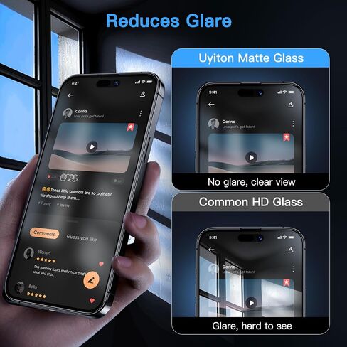 uyiton for iPhone 14 Pro Max Matte Privacy Screen Protector-Anti-Fingerprint [سهل التثبيت] in Kuwait